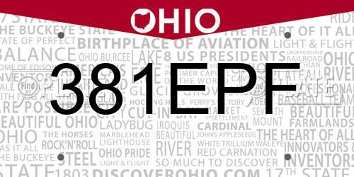 381EPF Ohio License Plate