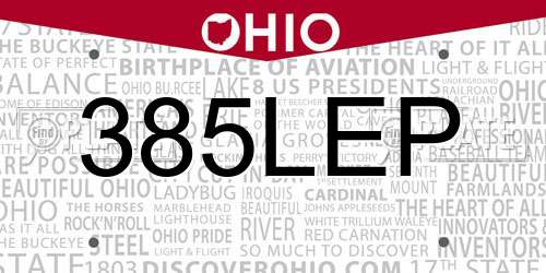 385LEP Ohio License Plate