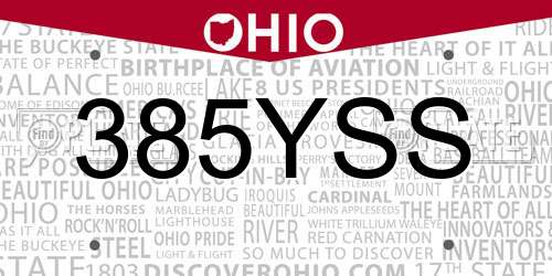 385YSS Ohio License Plate