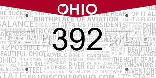 392 Ohio License Plate