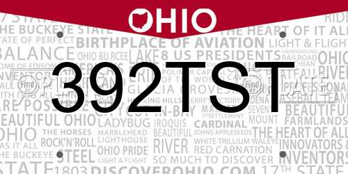 392TST Ohio License Plate