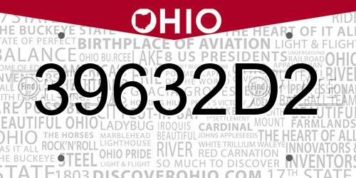 39632D2 Ohio License Plate