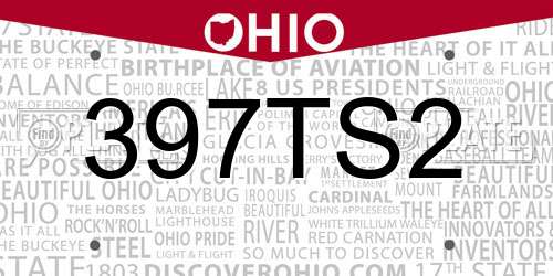 397TS2 Ohio License Plate