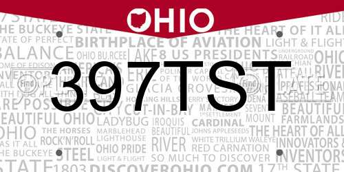 397TST Ohio License Plate