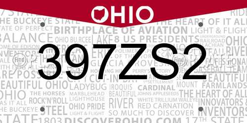 397ZS2 Ohio License Plate