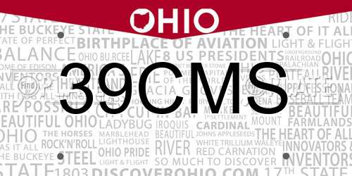 39CMS Ohio License Plate