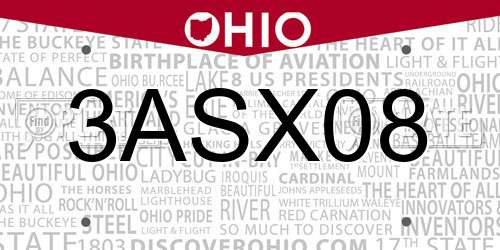 3ASX08 Ohio License Plate