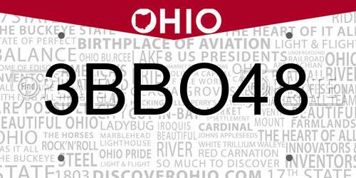 3BBO48 Ohio License Plate