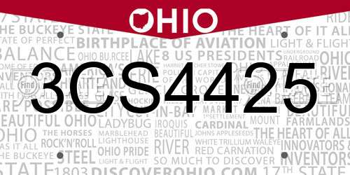 3CS4425 Ohio License Plate