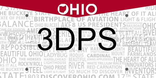 3DPS Ohio License Plate