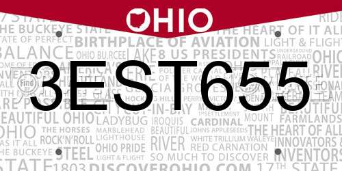 3EST655 Ohio License Plate