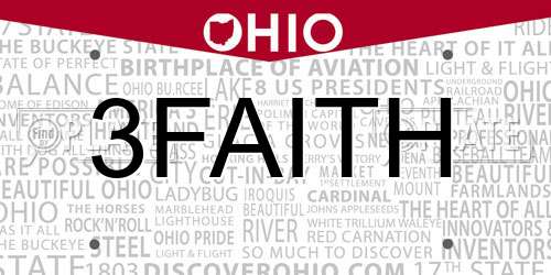 3FAITH Ohio License Plate