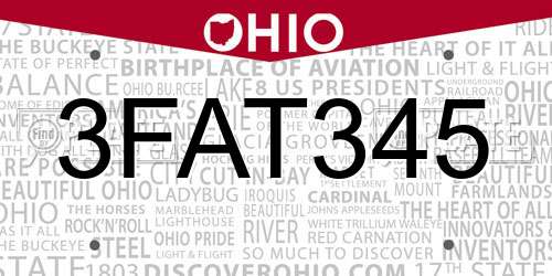3FAT345 Ohio License Plate