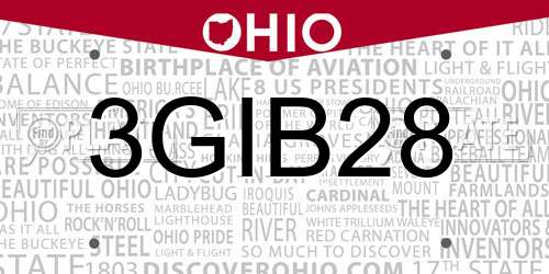 3GIB28 Ohio License Plate