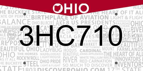 3HC710 Ohio License Plate