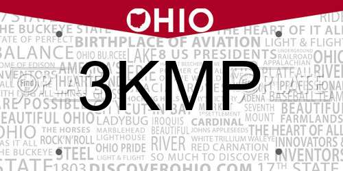 3KMP Ohio License Plate