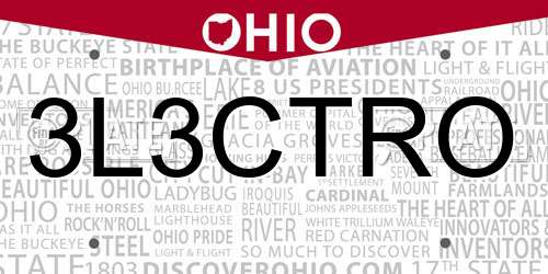 3L3CTRO Ohio License Plate