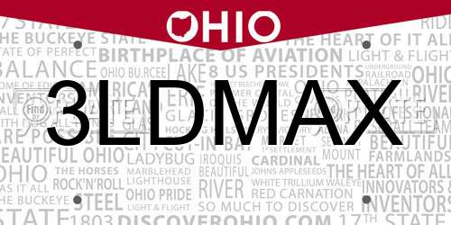 3LDMAX Ohio License Plate