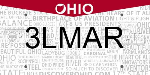 3LMAR Ohio License Plate