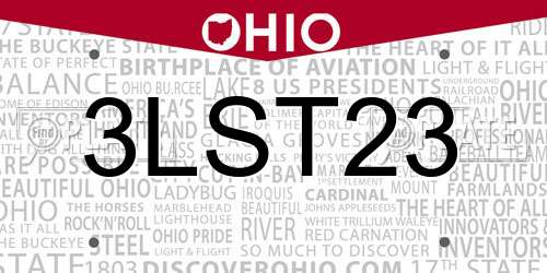 3LST23 Ohio License Plate