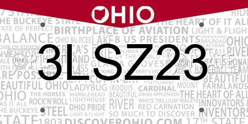 3LSZ23 Ohio License Plate