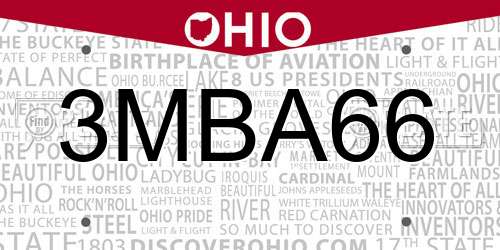 3MBA66 Ohio License Plate