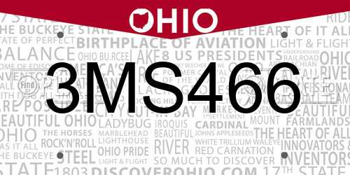 3MS466 Ohio License Plate