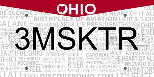 3MSKTR Ohio License Plate