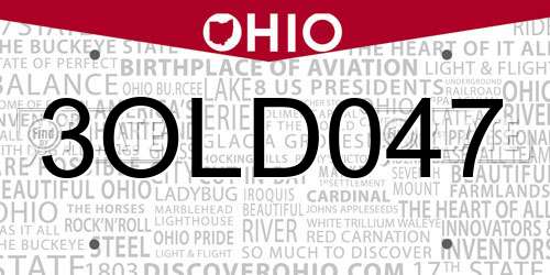 3OLD047 Ohio License Plate