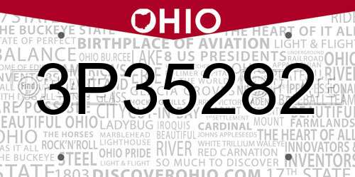 3P35282 Ohio License Plate