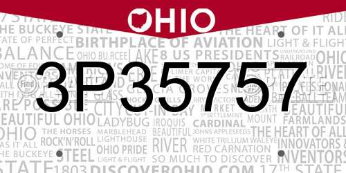 3P35757 Ohio License Plate