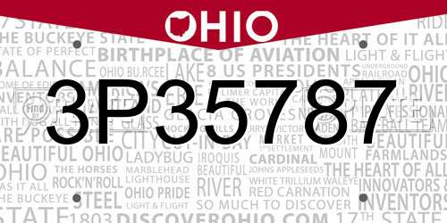 3P35787 Ohio License Plate