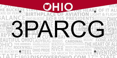 3PARCG Ohio License Plate