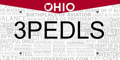 3PEDLS Ohio License Plate