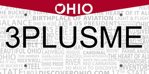 3PLUSME Ohio License Plate