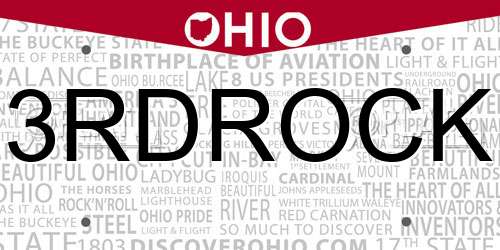 3RDROCK Ohio License Plate