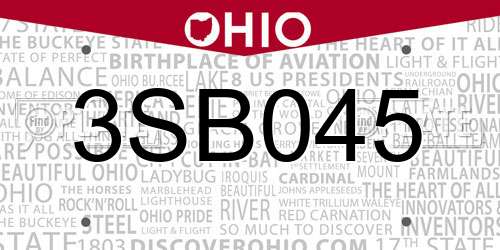 3SB045 Ohio License Plate