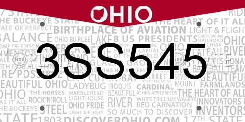 3SS545 Ohio License Plate