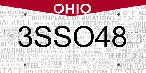 3SSO48 Ohio License Plate
