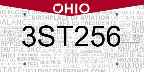 3ST256 Ohio License Plate