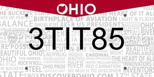 3TIT85 Ohio License Plate