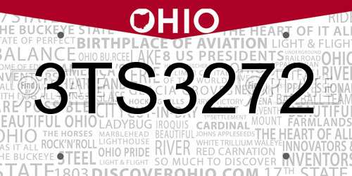 3TS3272 Ohio License Plate