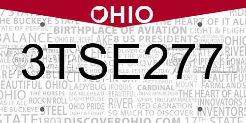 3TSE277 Ohio License Plate