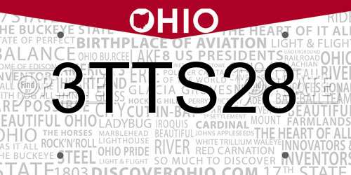 3TTS28 Ohio License Plate