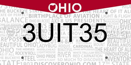 3UIT35 Ohio License Plate