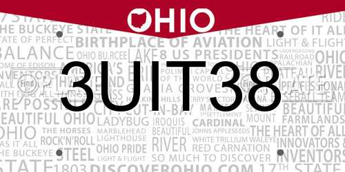 3UIT38 Ohio License Plate