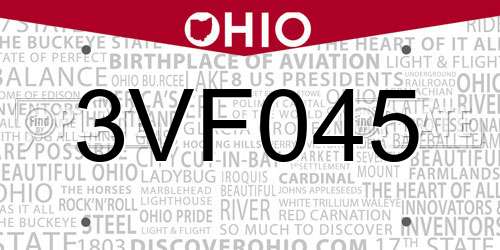 3VF045 Ohio License Plate
