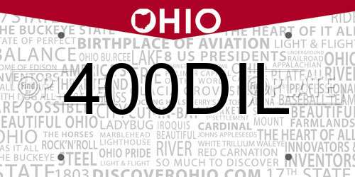 400DIL Ohio License Plate
