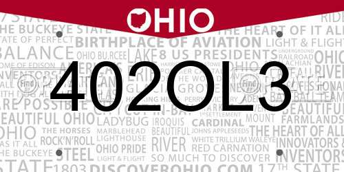 402OL3 Ohio License Plate