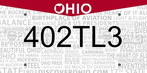 402TL3 Ohio License Plate